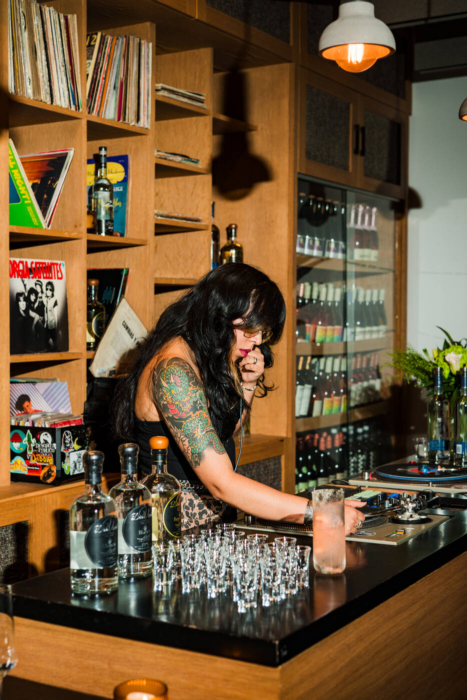 Behind the bar during service