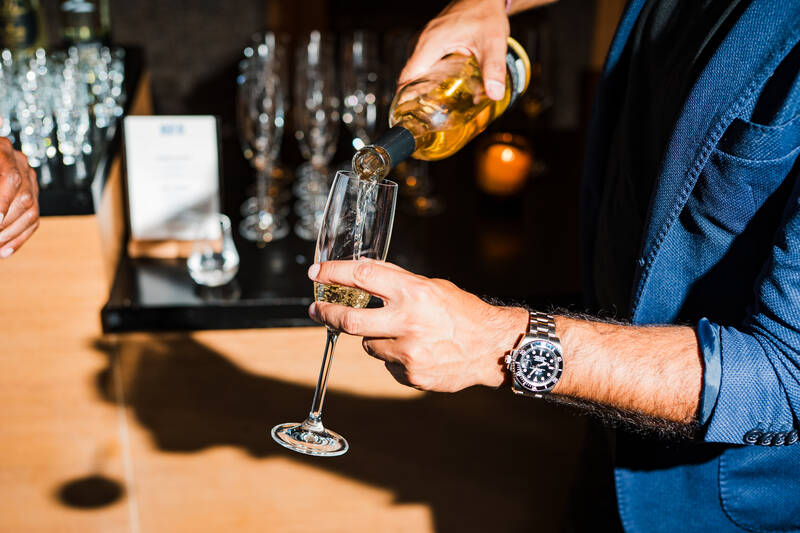 A pour being finished at the bar